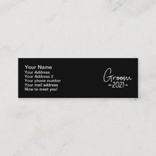 Groom 2021 bachelor party mini business card