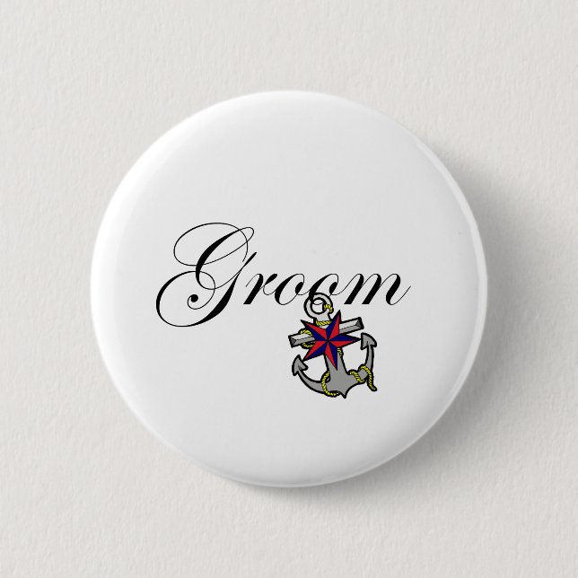 Groom Anchor Pinback Button (Front)
