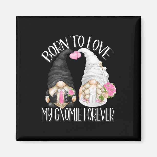 Groom And Bride Gnomes For Wedding Couple Bachelor Magnet (Front)