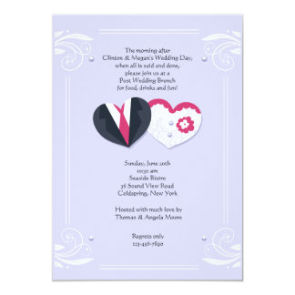 Groom and Bride Hearts Invitation