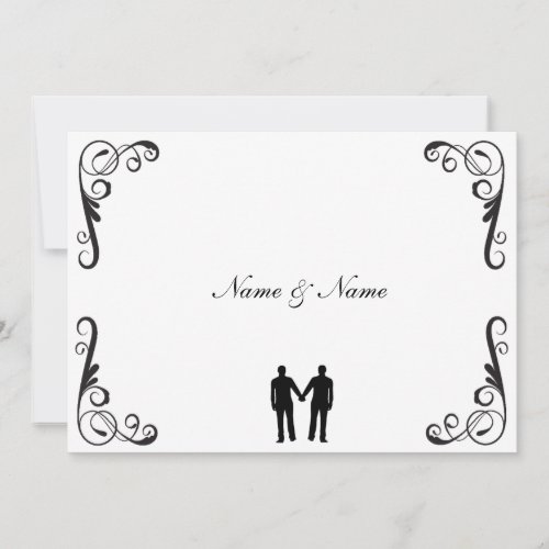 Groom and Groom Gay Wedding Invitation