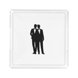 Groom and Groom Wedding Acrylic Tray