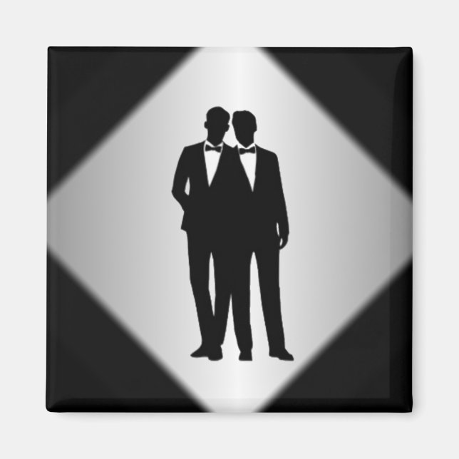 Groom and Groom Wedding Magnet (Front)