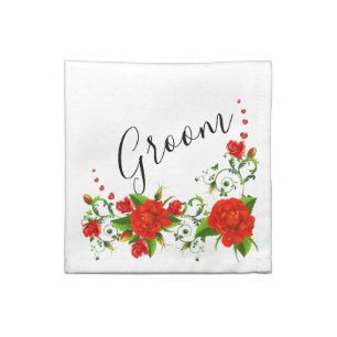 Groom and Red Roses Cloth Napkin