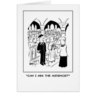 Groom asks silly question at his wedding cards
