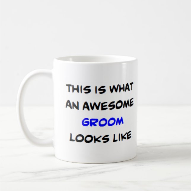 groom, awesome coffee mug (Left)