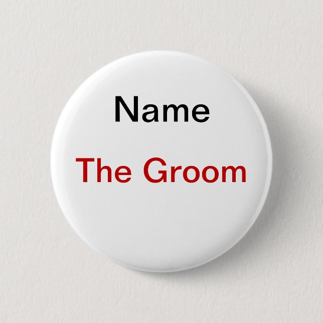 Groom Bachelor Party Button (Front)