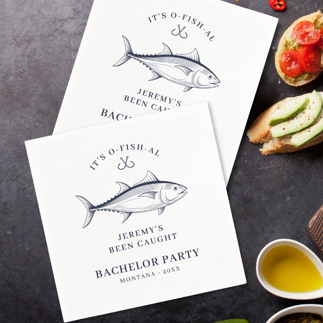 Groom Bachelor Party Fishing Trip Weekend Napkins (Creator Uploaded)
