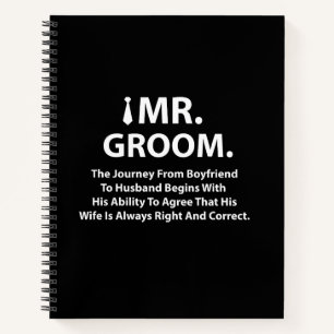 Groom Bachelor Party Gifts Notebook