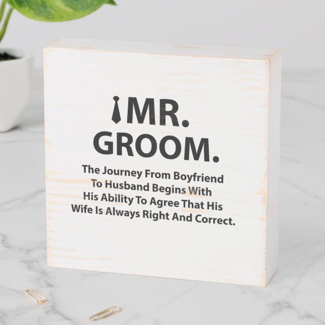 Groom Bachelor Party  Wooden Box Sign (In Situ Horizontal)