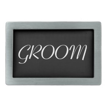 Groom Belt Buckle - Black And White by no_reason at Zazzle