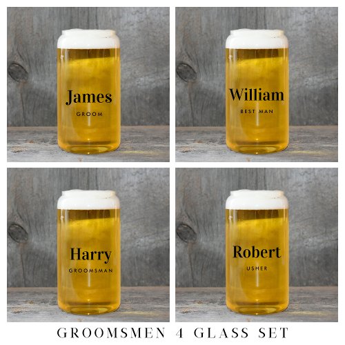 Groom Best Man Groomsman Wedding Can Glass