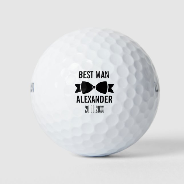 Groom Best Man Wedding Party Favor Keepsake Golf Balls (Front)