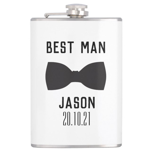 Groom Best Man Wedding Party Gift Flask (Front)
