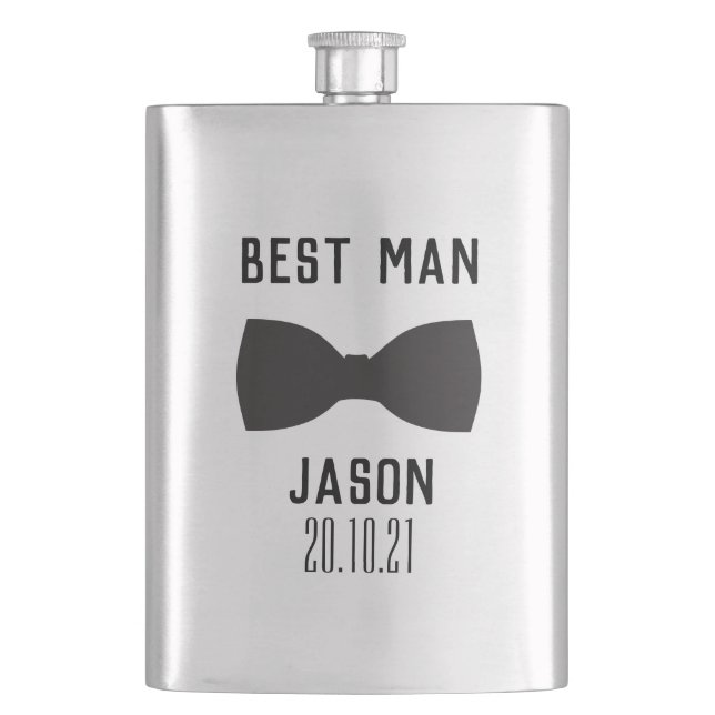 Groom Best Man Wedding Party Gift Flask (Front)