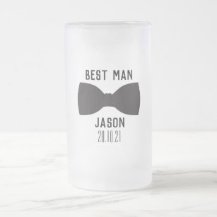 Groom Best Man Wedding Party Gift  Frosted Glass Beer Mug