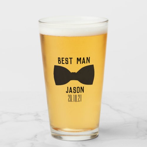 Groom Best Man Wedding Party Gift Glass