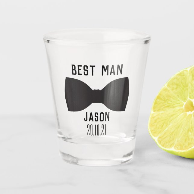 Groom Best Man Wedding Party Gift  Shot Glass (Front)
