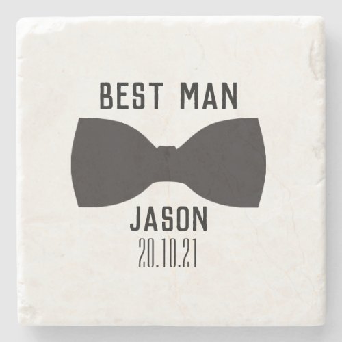 Groom Best Man Wedding Party Gift Stone Coaster