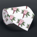 Groom Best Man Wedding Rose Boutonniere Tie<br><div class="desc">Features an original marker illustration of a pretty pink rose wedding boutonniere button hole flower, surrounded by delicate baby's breath. Perfect for the groom, groomsmen, and best man! Designer is available to create and upload custom designs to match the colors and themes of your wedding--click "Ask this Designer" to begin...</div>