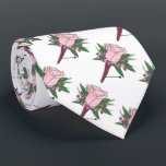 Groom Best Man Wedding Rose Boutonniere Tie<br><div class="desc">Features an original marker illustration of a pretty pink rose wedding boutonniere button hole flower, surrounded by delicate baby's breath. Perfect for the groom, groomsmen, and best man! Designer is available to create and upload custom designs to match the colors and themes of your wedding--click "Ask this Designer" to begin...</div>