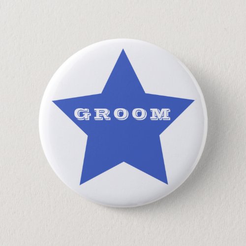 GROOM  Big Navy Blue Star Button