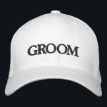 Groom black and  elegant chic wedding embroidered baseball cap<br><div class="desc">Groom black and white elegant chic wedding Embroidered Baseball Cap.
Available in many colors and options</div>