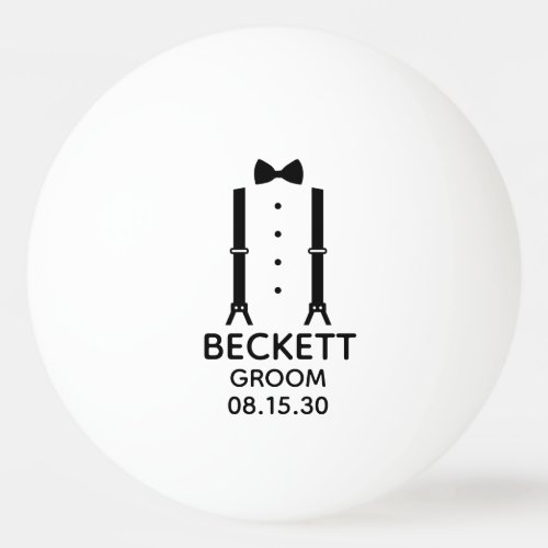 Groom Black Bow Tie Ping Pong Ball