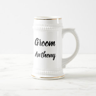 Groom Black Elegant Stylish Gifts Wedding Beer Ste Stein
