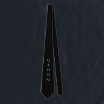 Groom Black Modern Typography For Him Neck Tie<br><div class="desc">Chic groom black tie with white typography.  Let everyone know that you’re the lucky guy.  I think this would look great on that handsome groom.  So stylish.</div>
