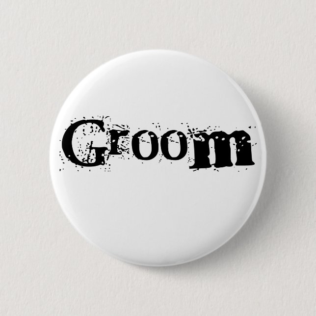 Groom Black Text Button (Front)