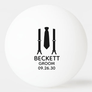 Groom Black Tie Ping Pong Ball