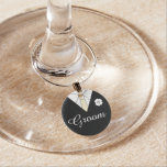 Groom Black Wedding Suit Toast Wine Glass Charm at Zazzle