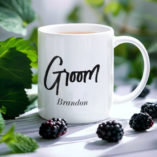 Groom Black White Wedding Mug