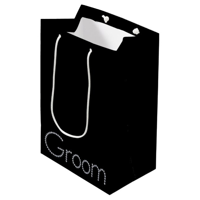 Groom bling gift bag (Front Angled)