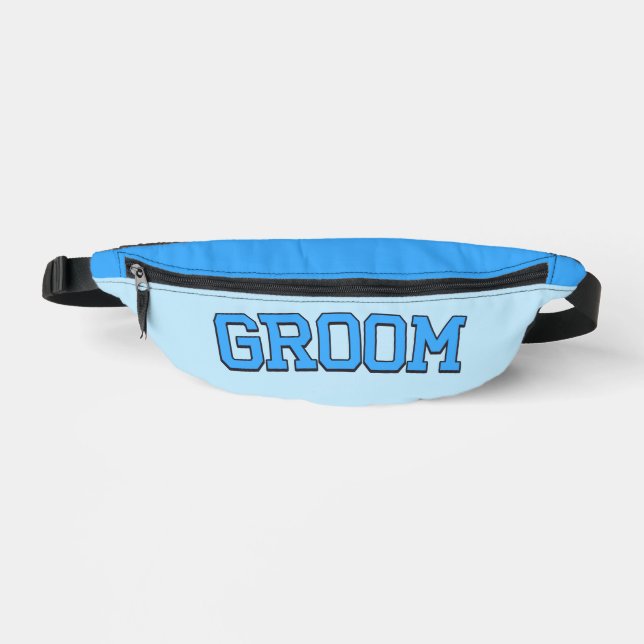 GROOM – Blue College Font Wedding & Bachelor Party Fanny Pack (Front)