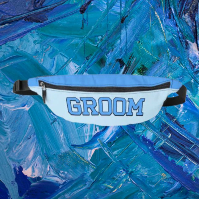 GROOM – Blue College Font Wedding & Bachelor Party Fanny Pack (Creator Uploaded)