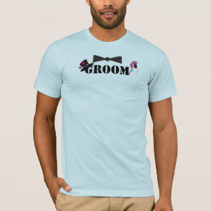 Groom Bowtie Plum Rose Stars Top Hat T-shirts