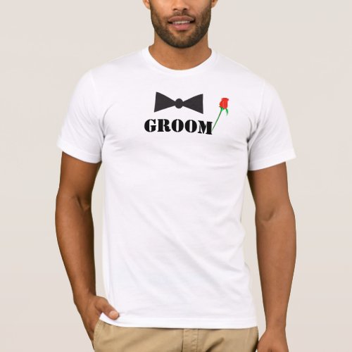 Groom Bowtie Red Rose T_shirts