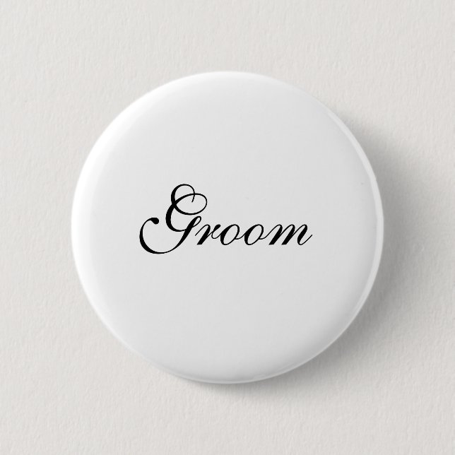 Groom bridal party template pinback button (Front)