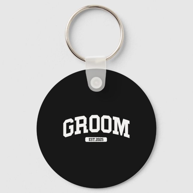 Groom Bride 2025 Just Married Couples Engagement W Keychain (Front)