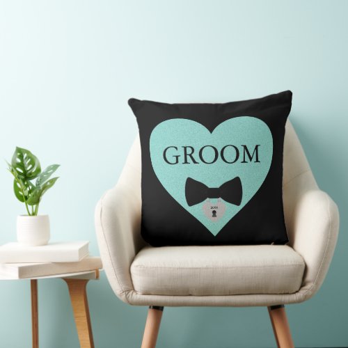 GROOM  BRIDE Celebrate Bridal Shower Party Throw Pillow