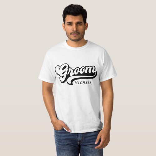 Groom Bride Custom Name T_Shirt Bachelorette Tee