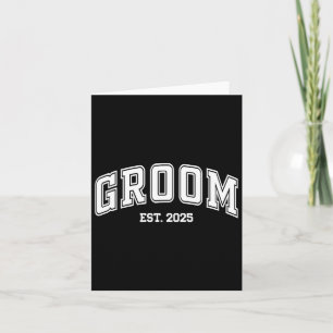 Groom Bride Est. 2025 Retro Just Married Couples W Card