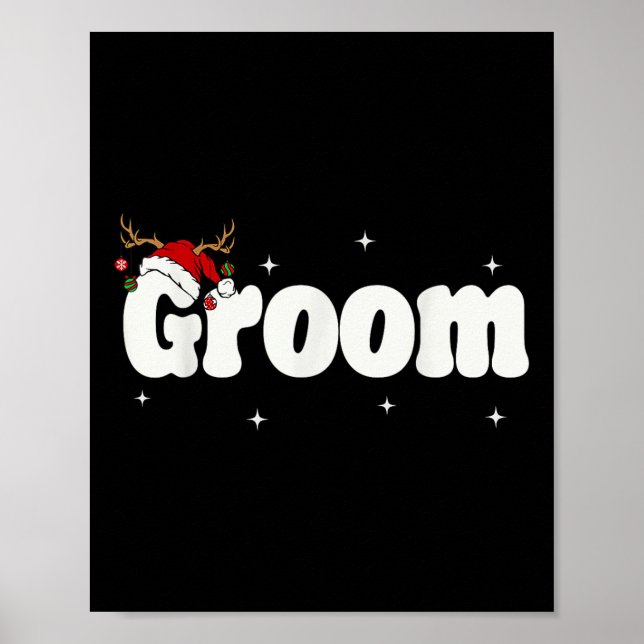 Groom Bride Santa Couples Christmas Outfits Xmas P Poster (Front)