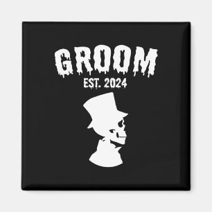 Groom Bride Skeleton Couples Matching Wedding Hall Magnet