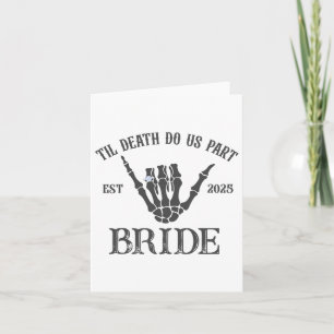 Groom Bride Skeleton Gothic Halloween Engagement W Card
