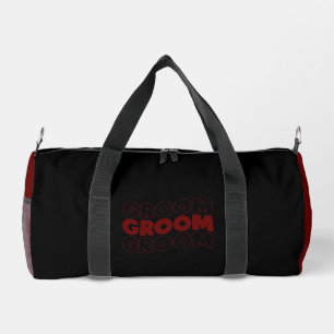 GROOM Burgundy White  Duffle Bag