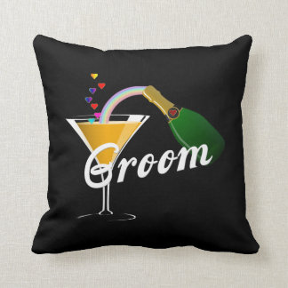 Groom Champagne Toast Throw Pillow