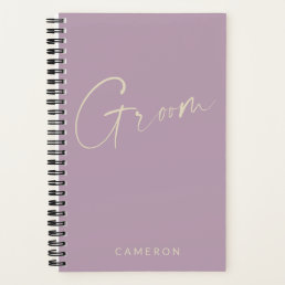 Groom | Chic Minimalist Lilac Personalized Notebook